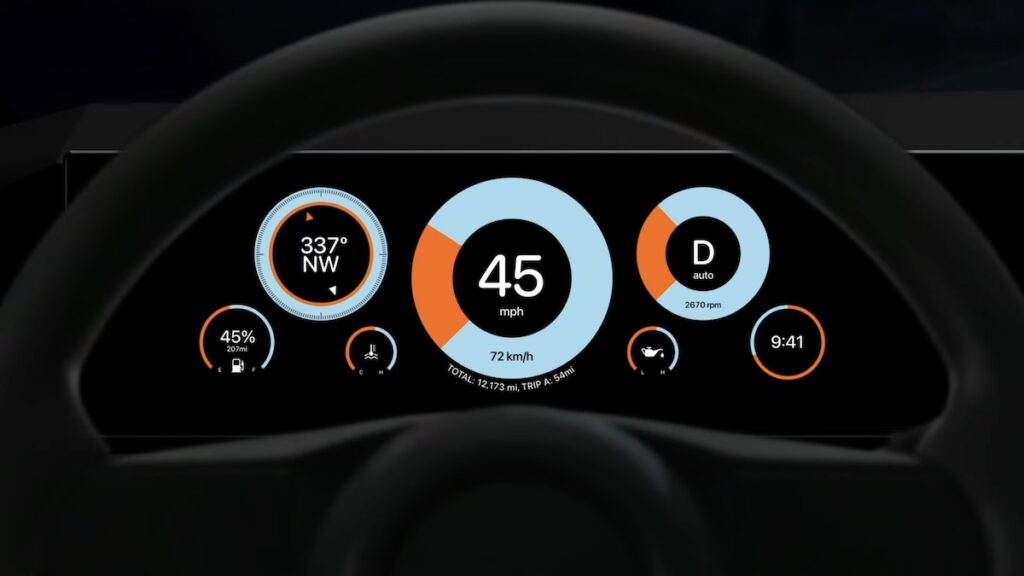 Instrument cluster display with new Apple CarPlay