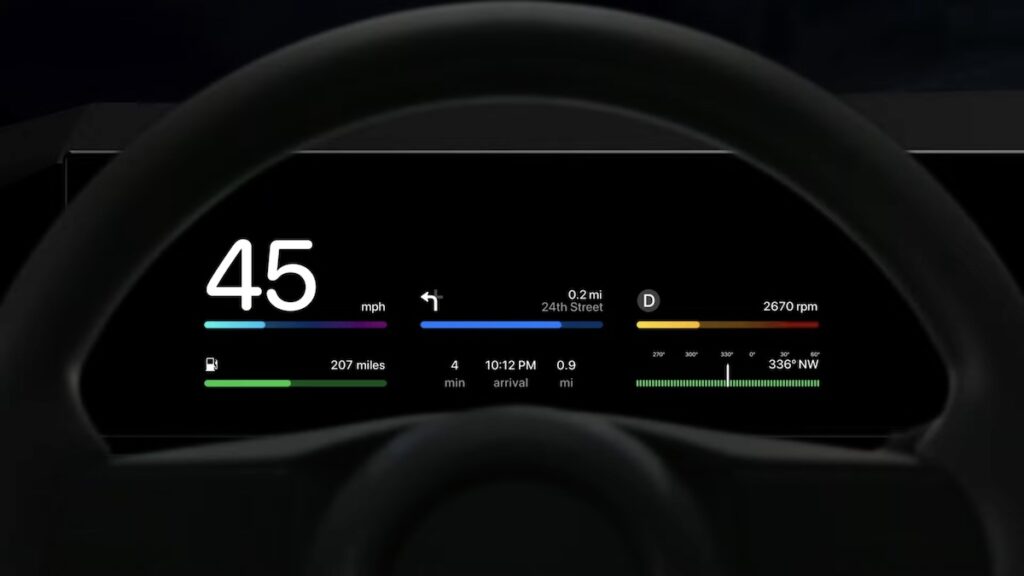 Instrument cluster display with new Apple CarPlay