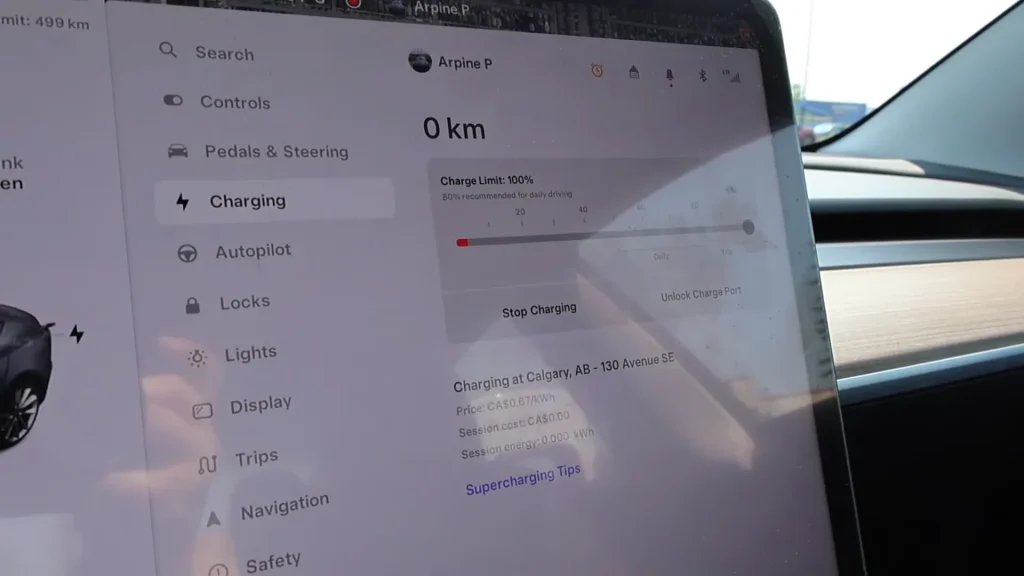 Canada woman who ran her Tesla Model 3 EV down to 0% almost gets out of her car to interrupt charging after seeing how much the Supercharger costs