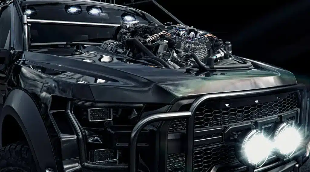 Artist-designs-an-apocalypse-proof-Ford-Raptor-with-a-huge-V8-engine-sticking-out-of-the-hood