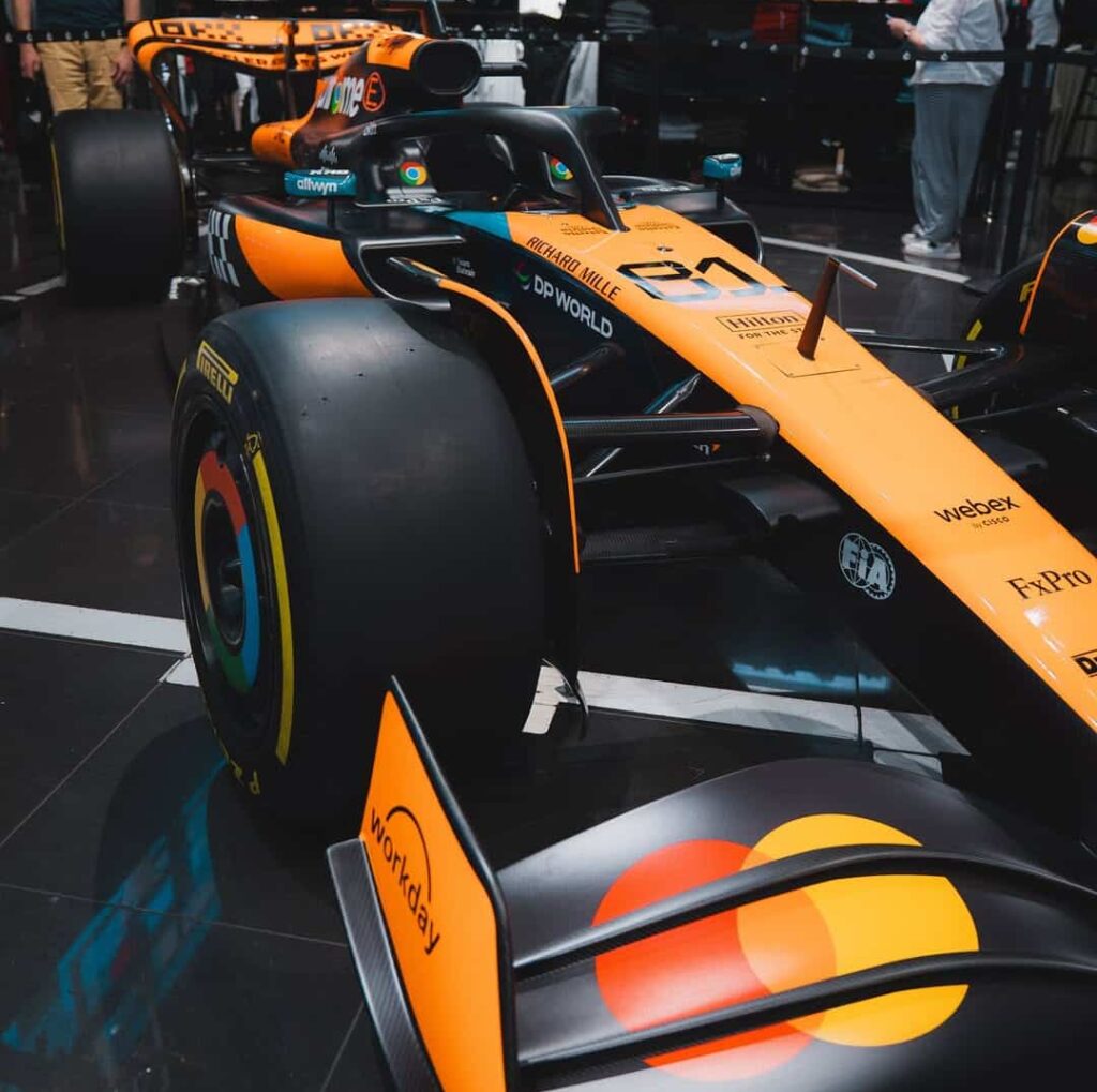 Culture Kings showcases a McLaren F1 car during Race Week, with F1 collections, streetwear, and immersive fan experiences in the Melbourne store