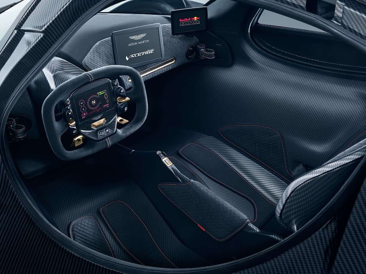 The cabin layout of the Aston Martin Valkyrie coupe