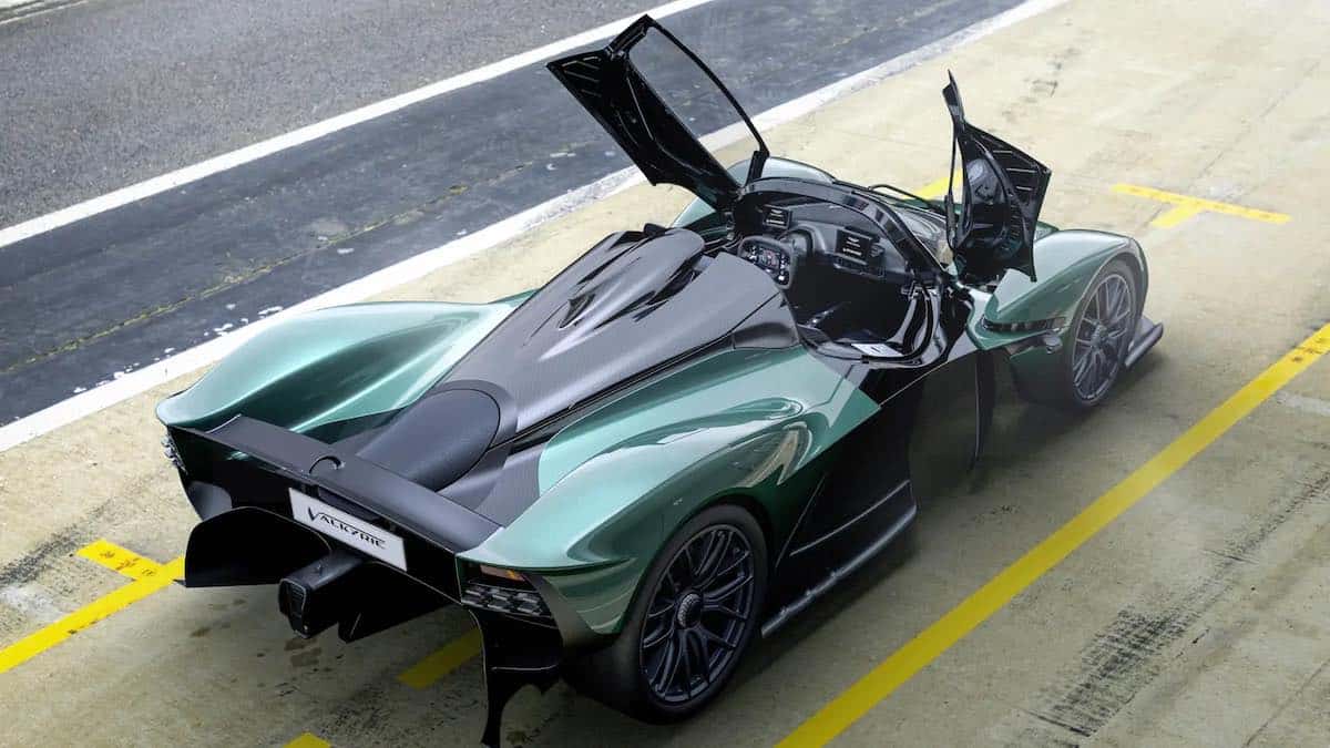 Top-down view of the Aston Martin Valkyrie Spider