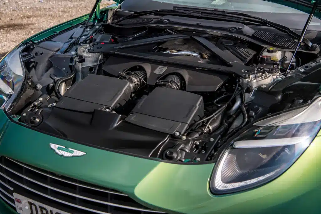 The Aston Martin V8 in cars like the Vantage uses Mercedes-AMG engines, a partnership that secures performance and keeps the brand competitive
