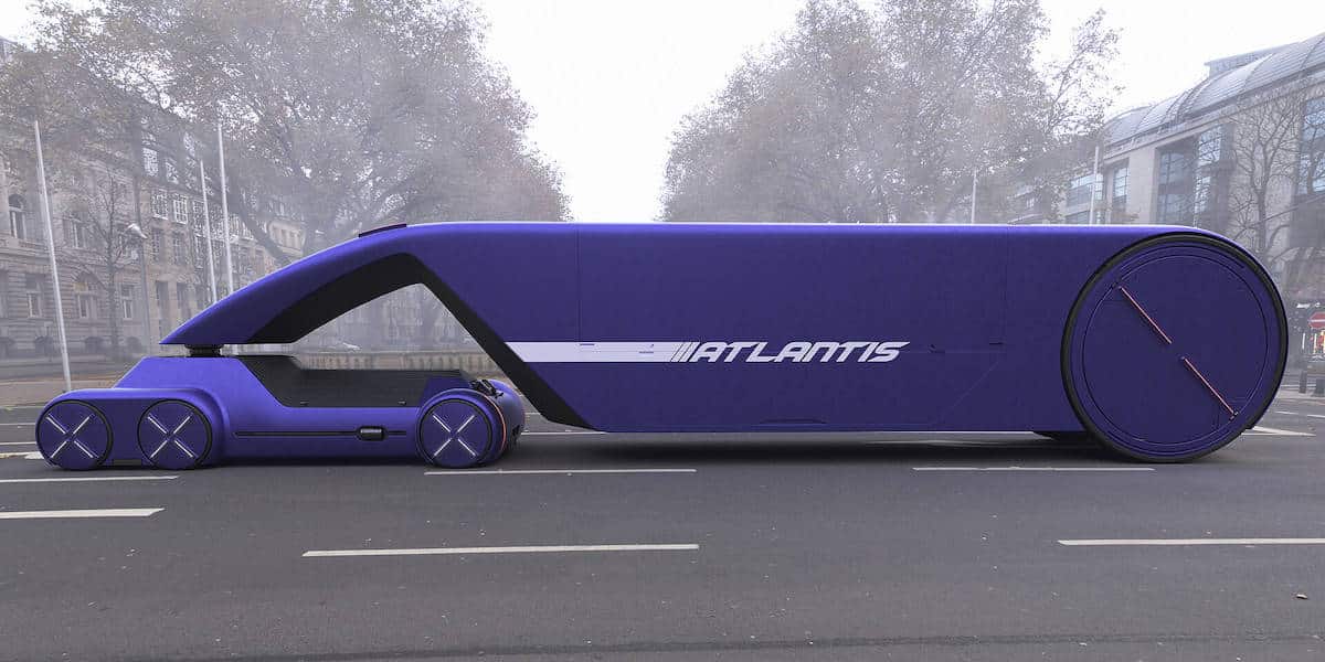 Atlantis autonomous truck concept with trailer attached