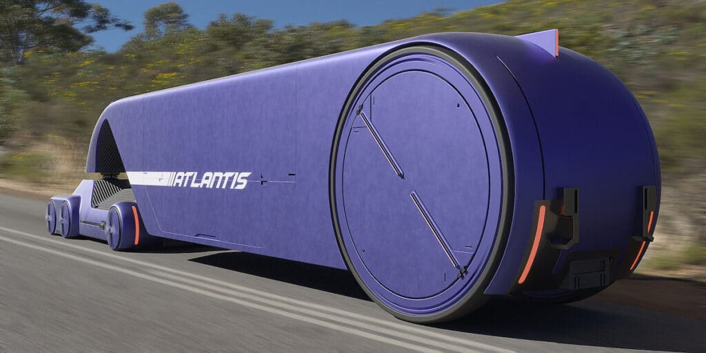 Atlantis autonomous truck concept driving on road