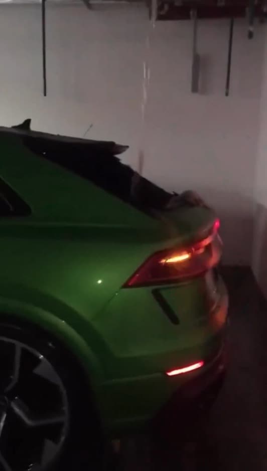 Audi RS Q8 filled with sewage 