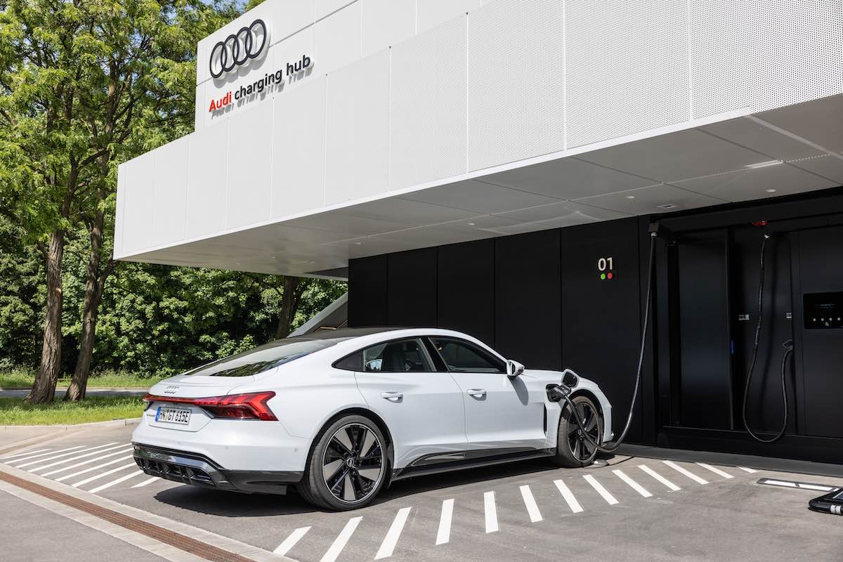 Audi e-tron GT at an Audi Charging Hub