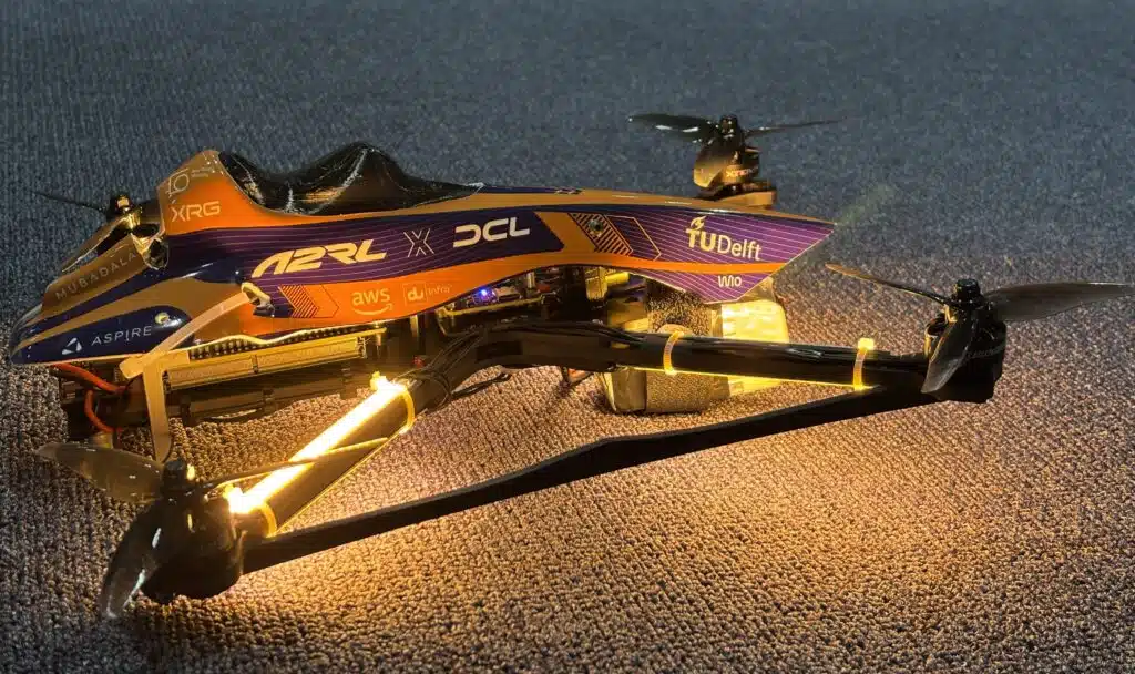 An Autonomous AI drone beats human pilots in Abu Dhabi racing showdown, using advanced AI racing, drone racing, and AI technology to secure a breakthrough win