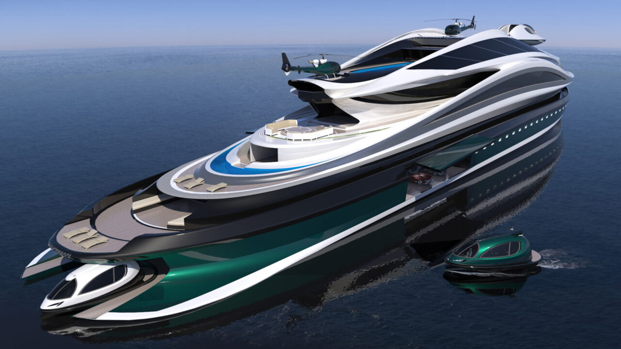 There’s a swan-shaped superyacht and the head is a detachable boat ...