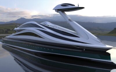There’s a swan-shaped superyacht and the head is a detachable boat