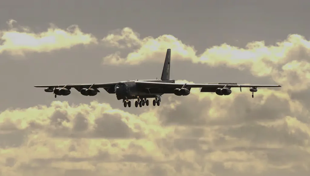 B-52 Bomber jet captured in a video