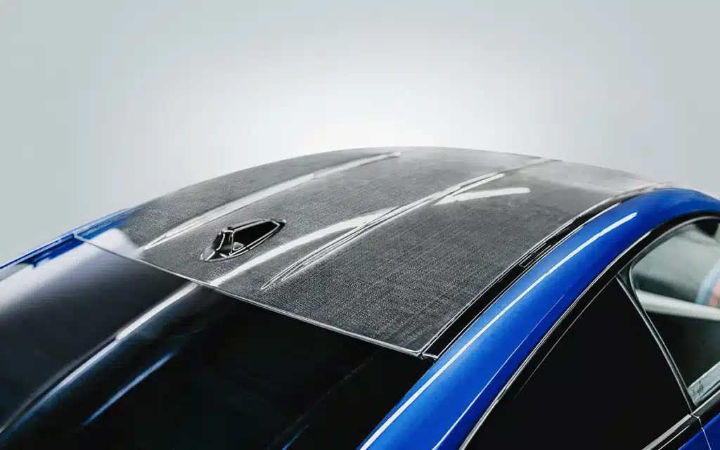 A carbon fiber replacement for the BMW M4 GT4 Evo has been tested on an endurance circuit in front of 280,000 people, and the natural flax is working well