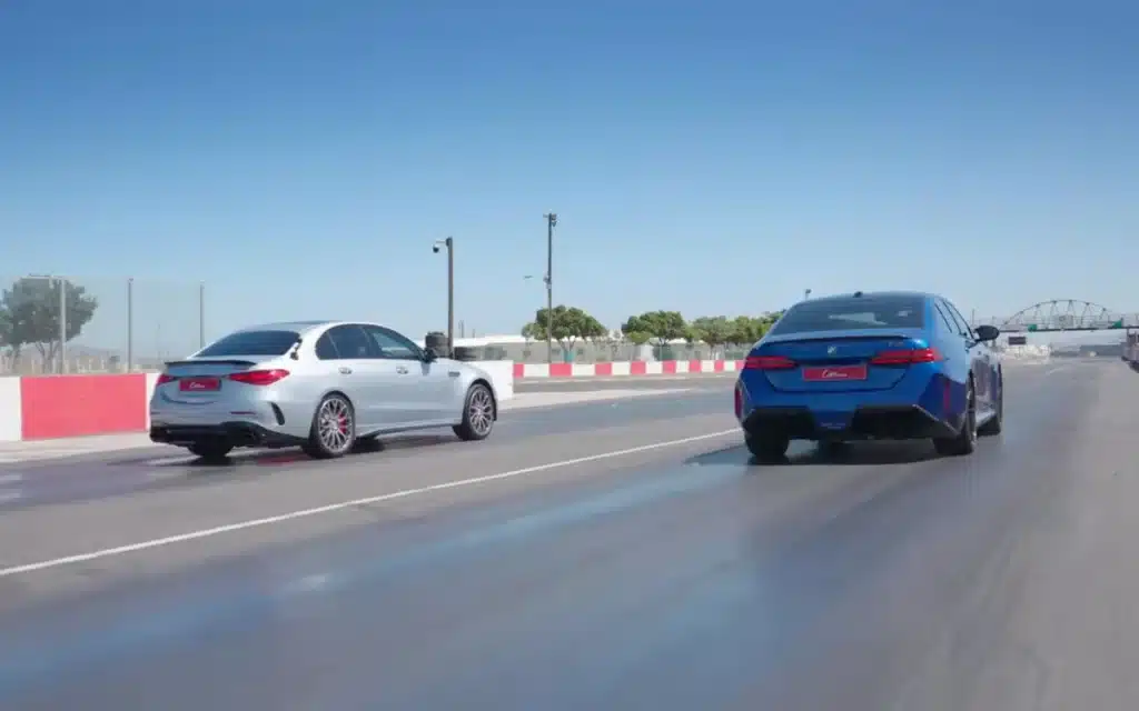 BMW M5 vs Mercedes AMG in drag race