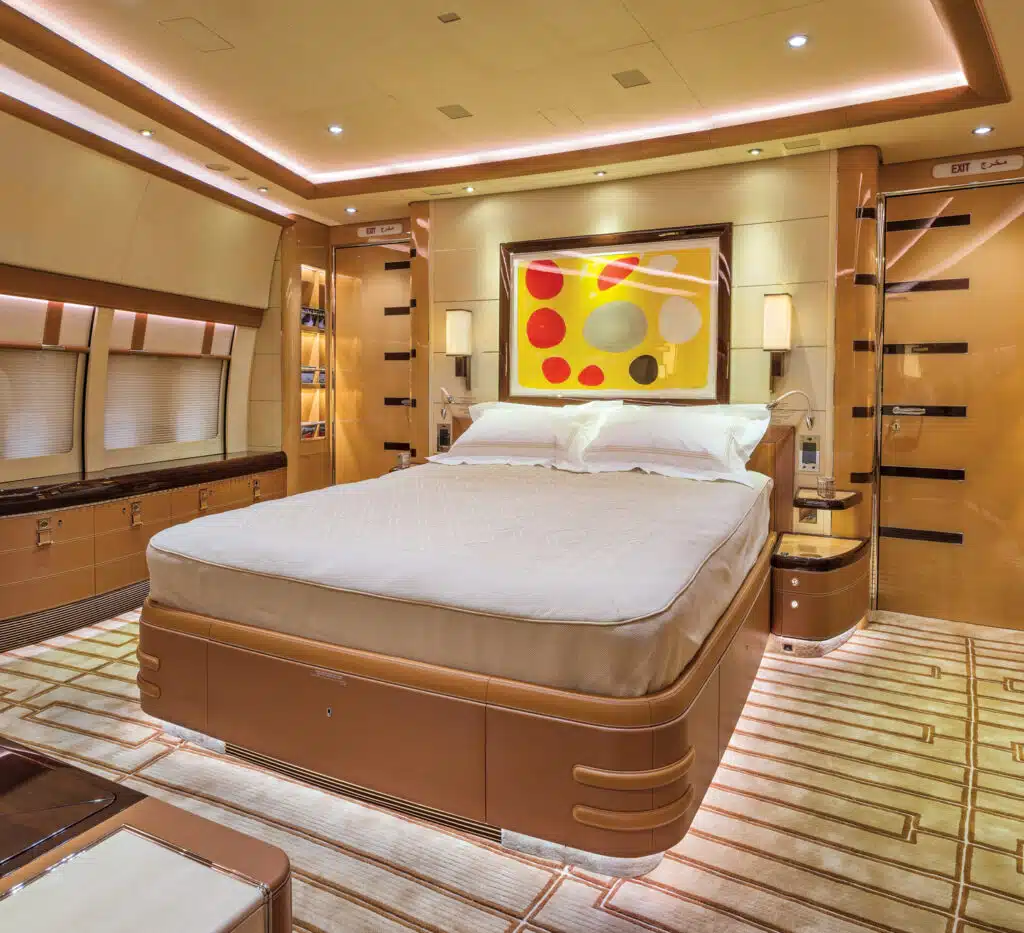 world's biggest private jet, bedroom
