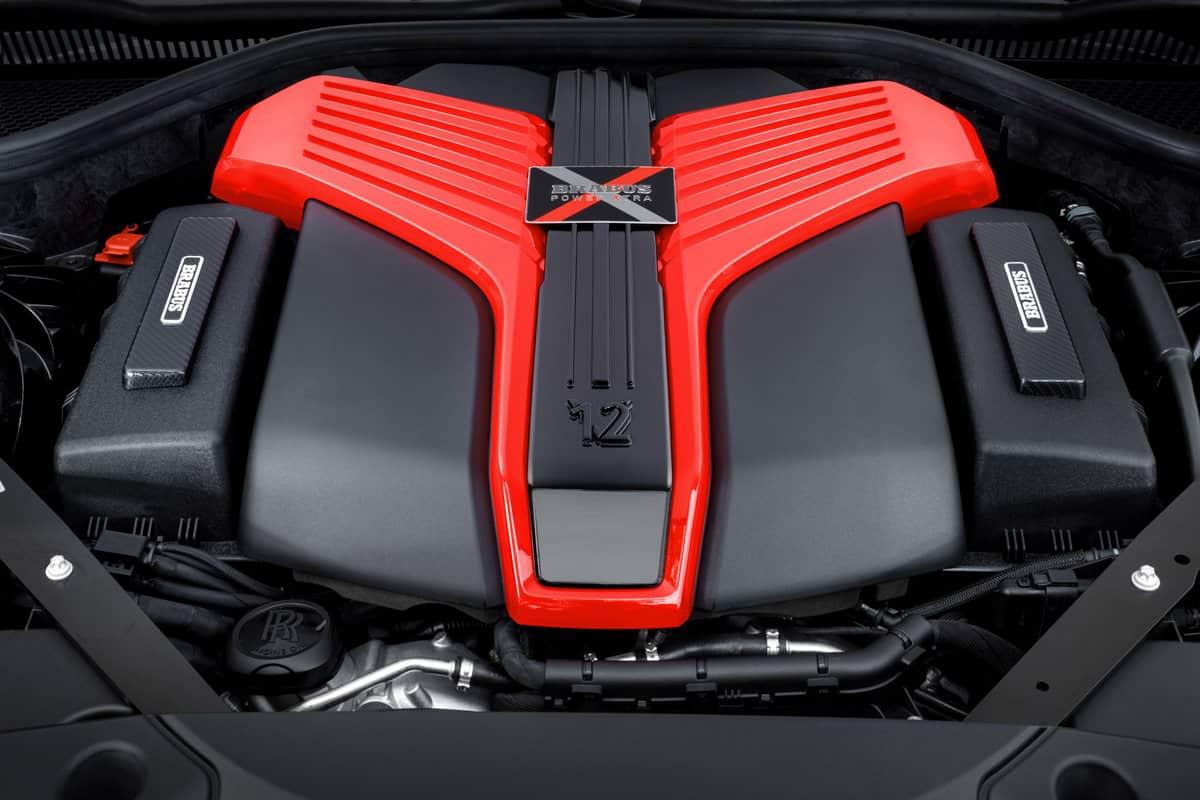 The V12 engine of the Brabus 700.