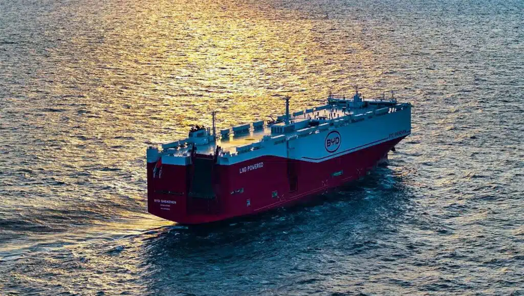 The BYD Shenzhen held the record in China for the world's largest car carrier - for just under a month.