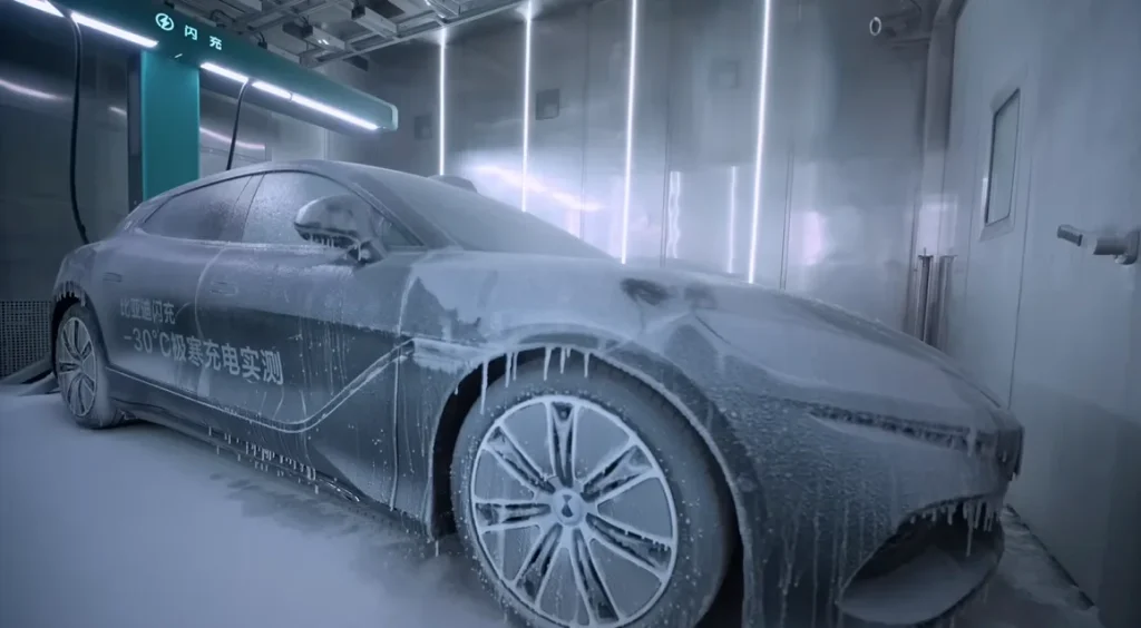 BYD tested charging one of its EVs in -22°F extreme cold climate chamber and the results should scare all other automakers