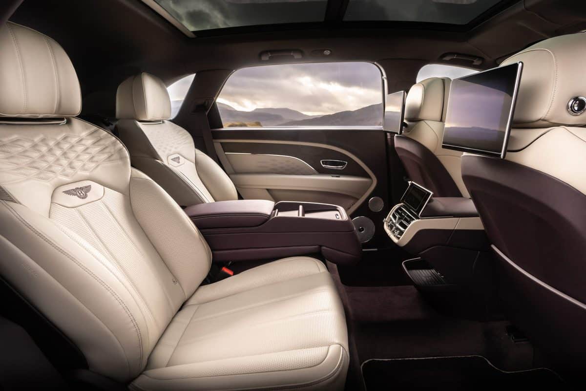 The back seats of the Bentayga.