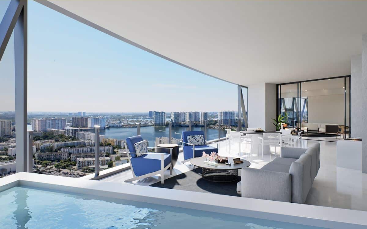 The spectacular water views from Bentley Residences.