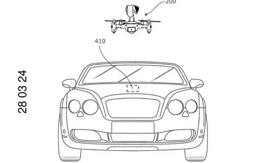 Bentley’s iconic Flying B, a Bentley drone hidden in the hood ornament, could bring luxury car tech to life with emergency, traffic, and parking support