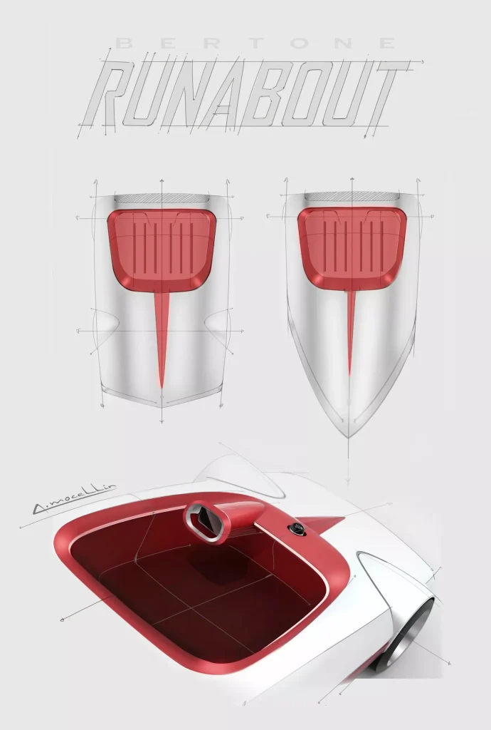 Bertone has revived its 1969 Runabout concept as a featherweight sports car with nautical design cues and pop-up headlights that modern cars no longer get