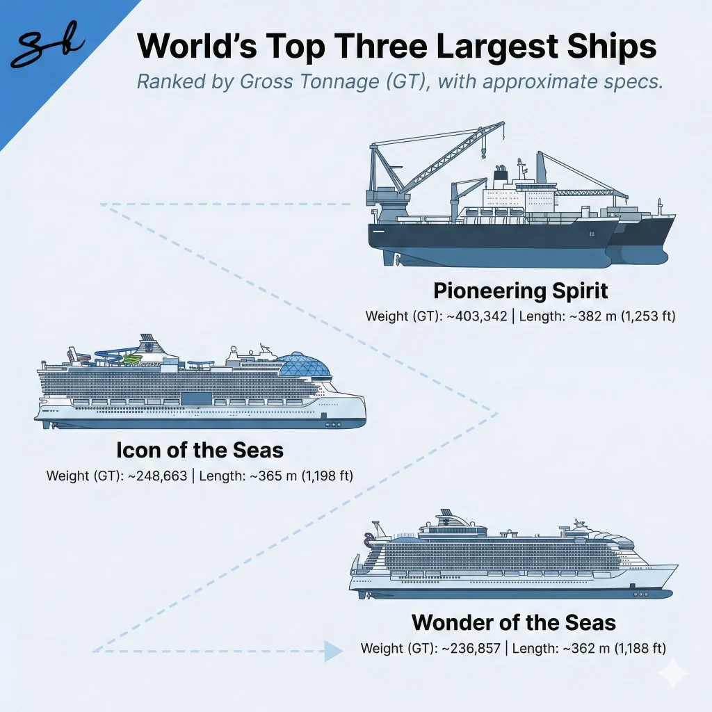 Man steps inside world's biggest ship and its engine is so big it feels like a building