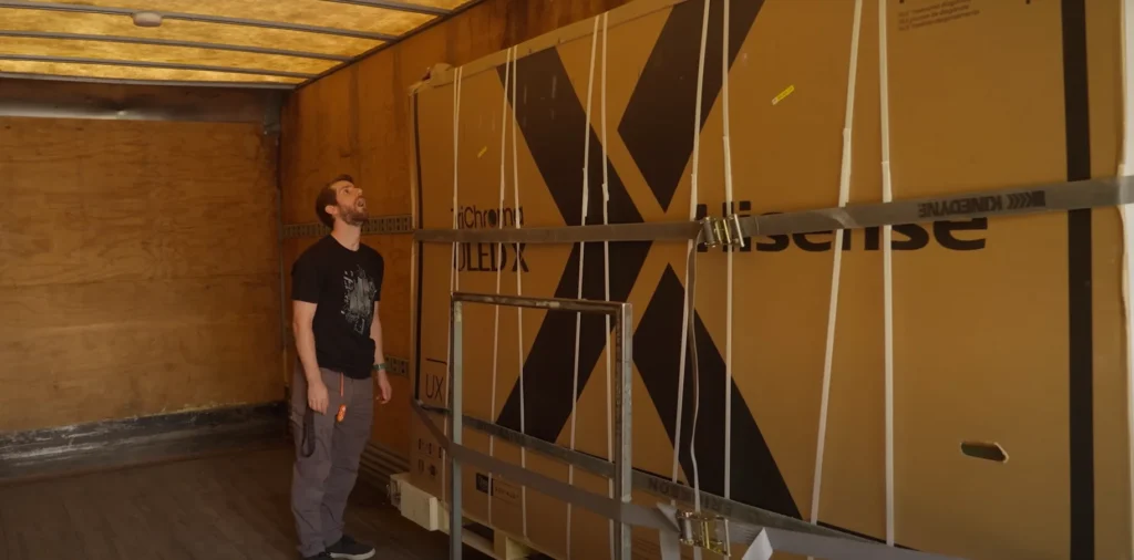 Man unboxes the world's biggest TV and can't believe the size of it