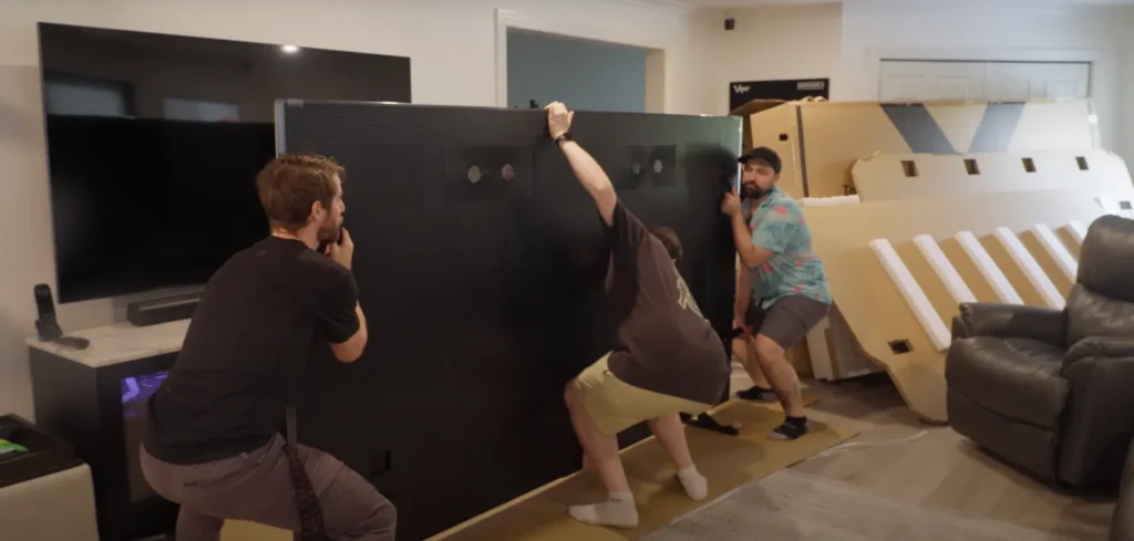 Man unboxes the world's biggest TV and can't believe the size of it