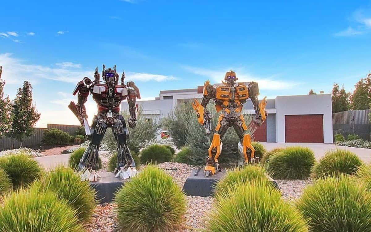 Two Transformers in the front yard of a South Australia home.