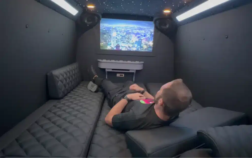 Black VIP Mercedes Sprinter bed