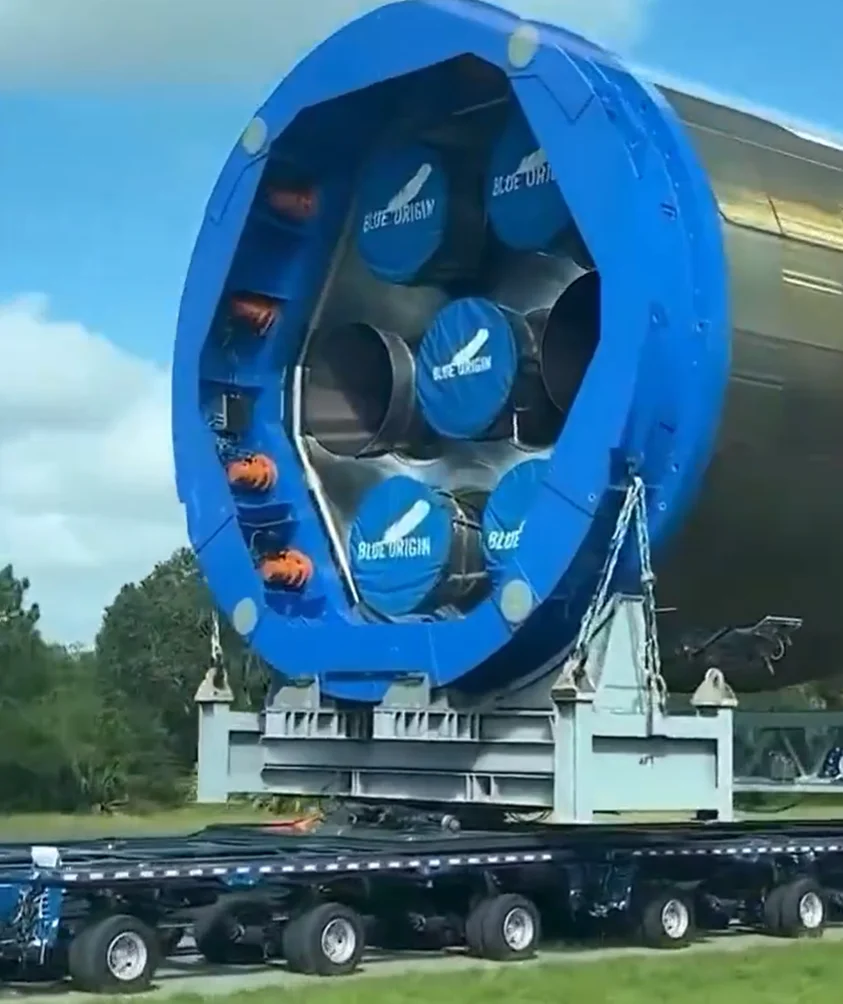 90-ton Blue Origin rocket spotted being transported down the highway and it's a ridiculous sight
