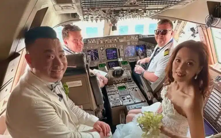 Boeing 747 becomes flying wedding venue as aviation YouTuber marries mid-air 