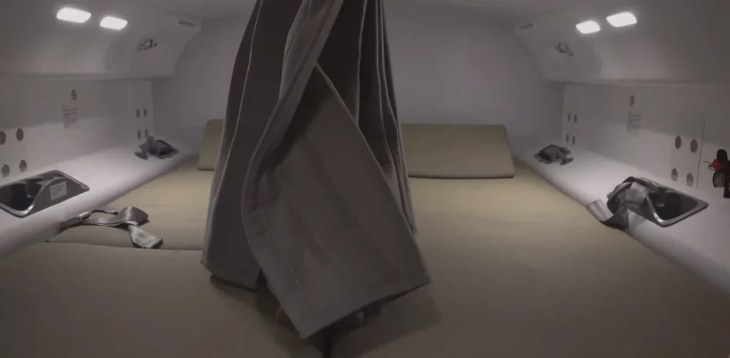 Rare look at a pilot sleeping area on a Boeing 787 Dreamliner