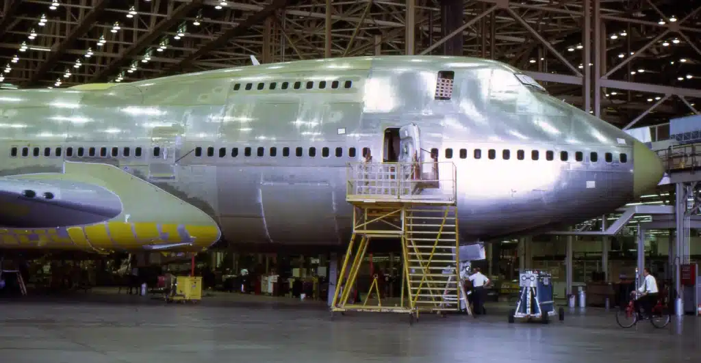 Boeing Everett, the biggest building in the world, is where the jumbo jet is built inside a world-leading aircraft factory