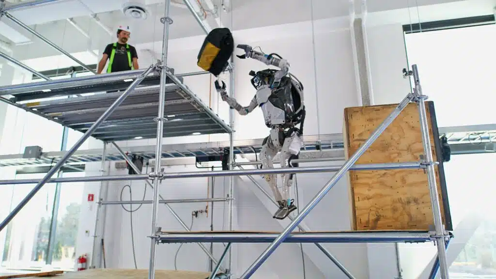 Boston Dynamics robot Atlas carrying a tool bag