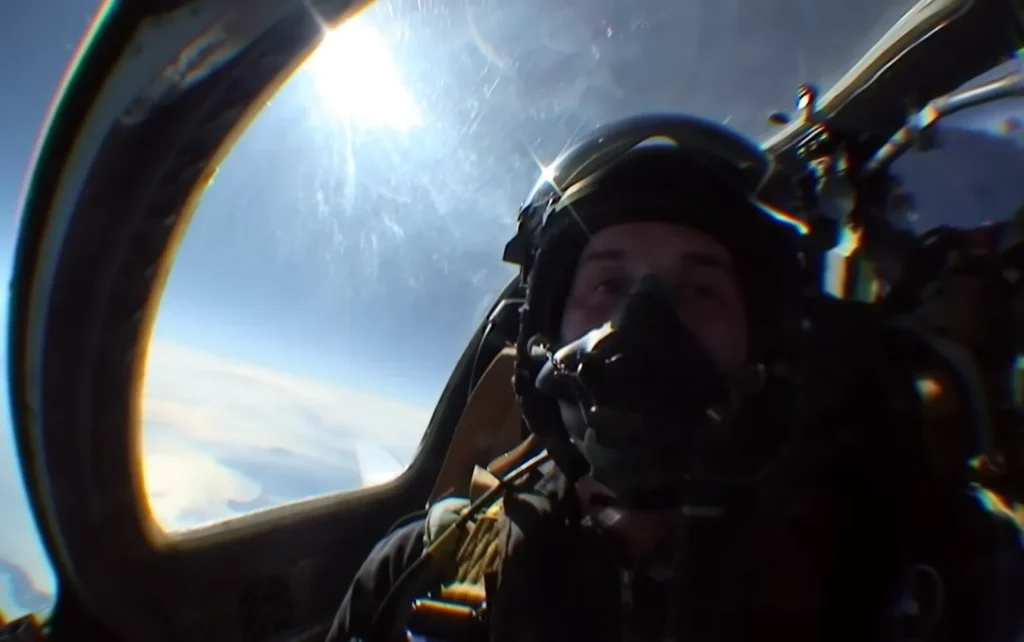 This is what it looks like to fly beyond the Earth's atmosphere in a vintage fighter jet
