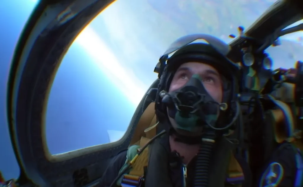 This is what it looks like to fly beyond the Earth's atmosphere in a vintage fighter jet