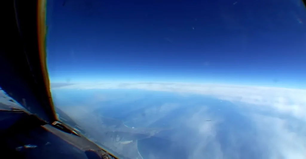 This is what it looks like to fly beyond the Earth's atmosphere in a vintage fighter jet