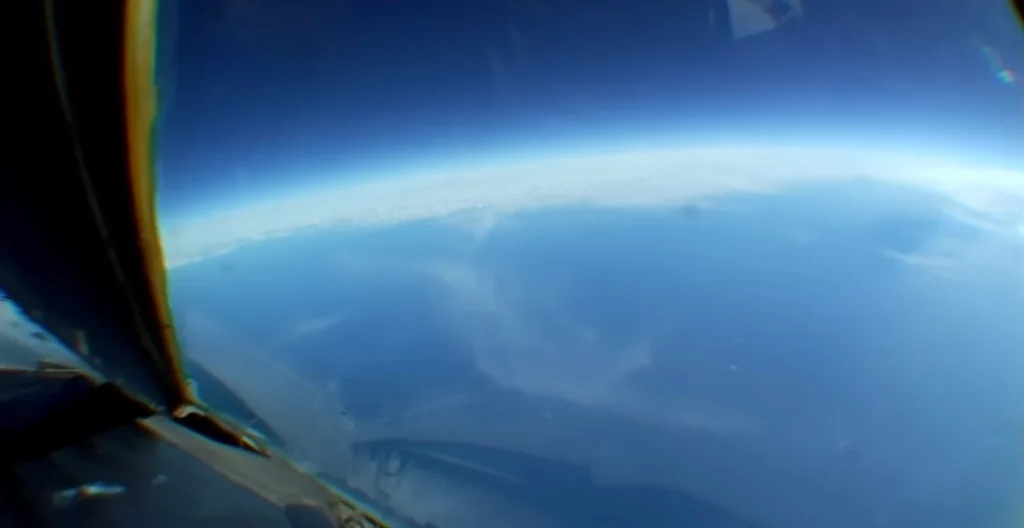 This is what it looks like to fly beyond the Earth's atmosphere in a vintage fighter jet
