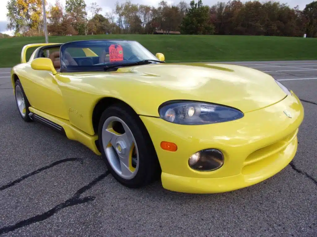 Bright yellow Dodge Viper for sale in Pennsylvania is 1990s America on wheels