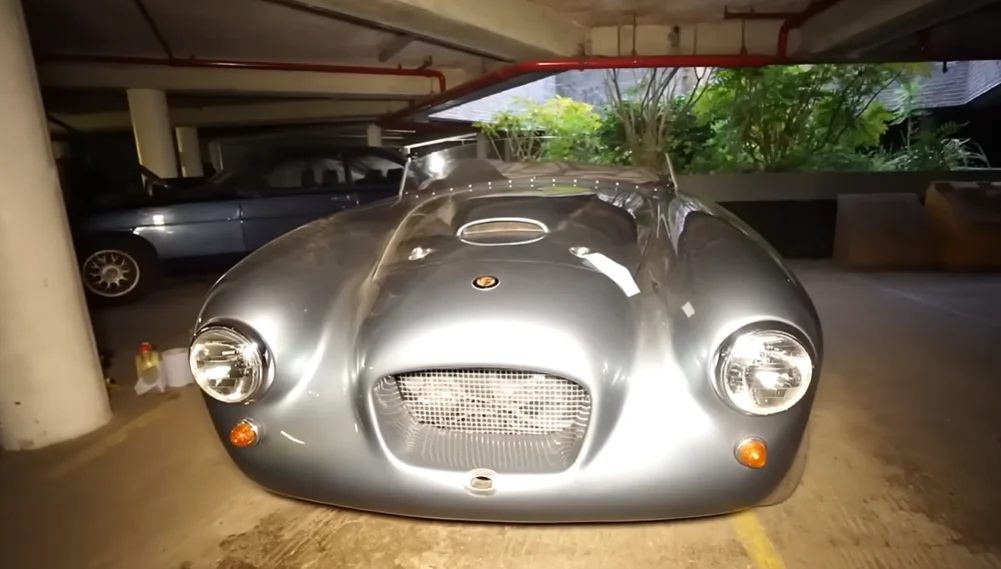 Guys dropped from great height to get into secret underground facility and in there found valuable car hoard that included an F1 car