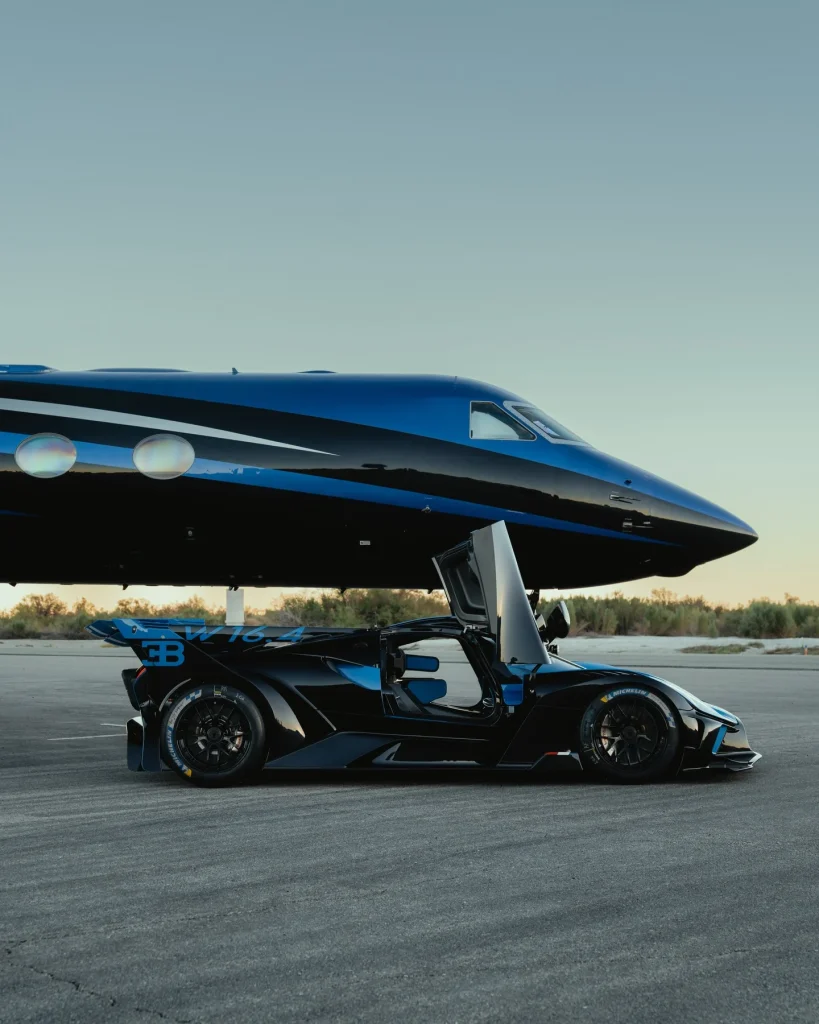 Someone incredibly rich got a $4M Bugatti Bolide personalized to match their $62M Gulfstream G550 private jet