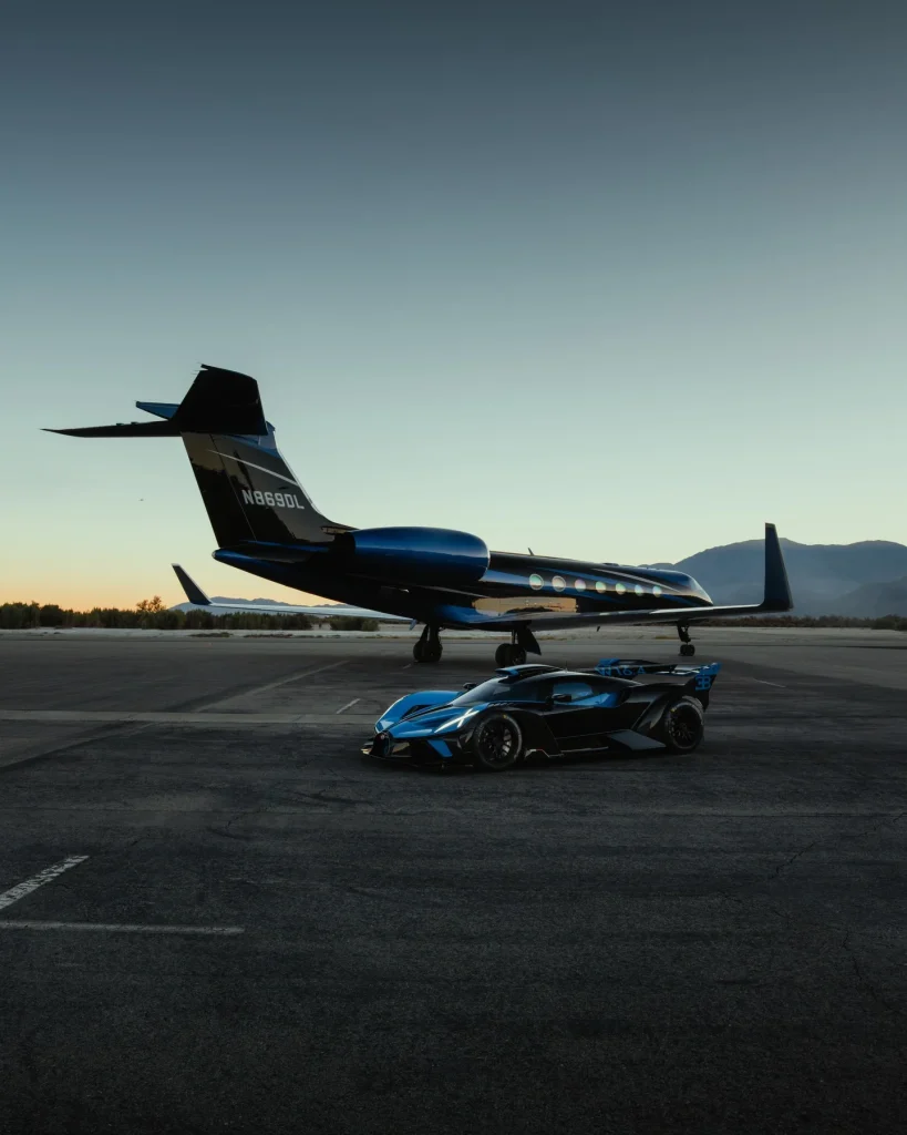 Someone incredibly rich got a $4M Bugatti Bolide personalized to match their $62M Gulfstream G550 private jet