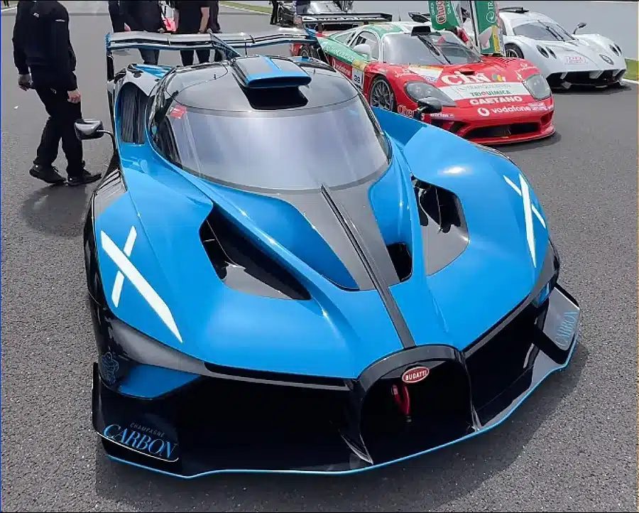 Bugatti Bolide hypercar chipped windshield
