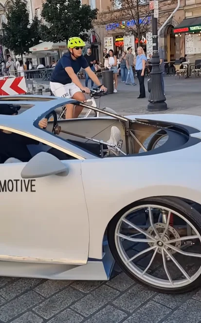 Polish guys build genius Bugatti Chiron that's a bicycle you pedal instead of push to accelerate