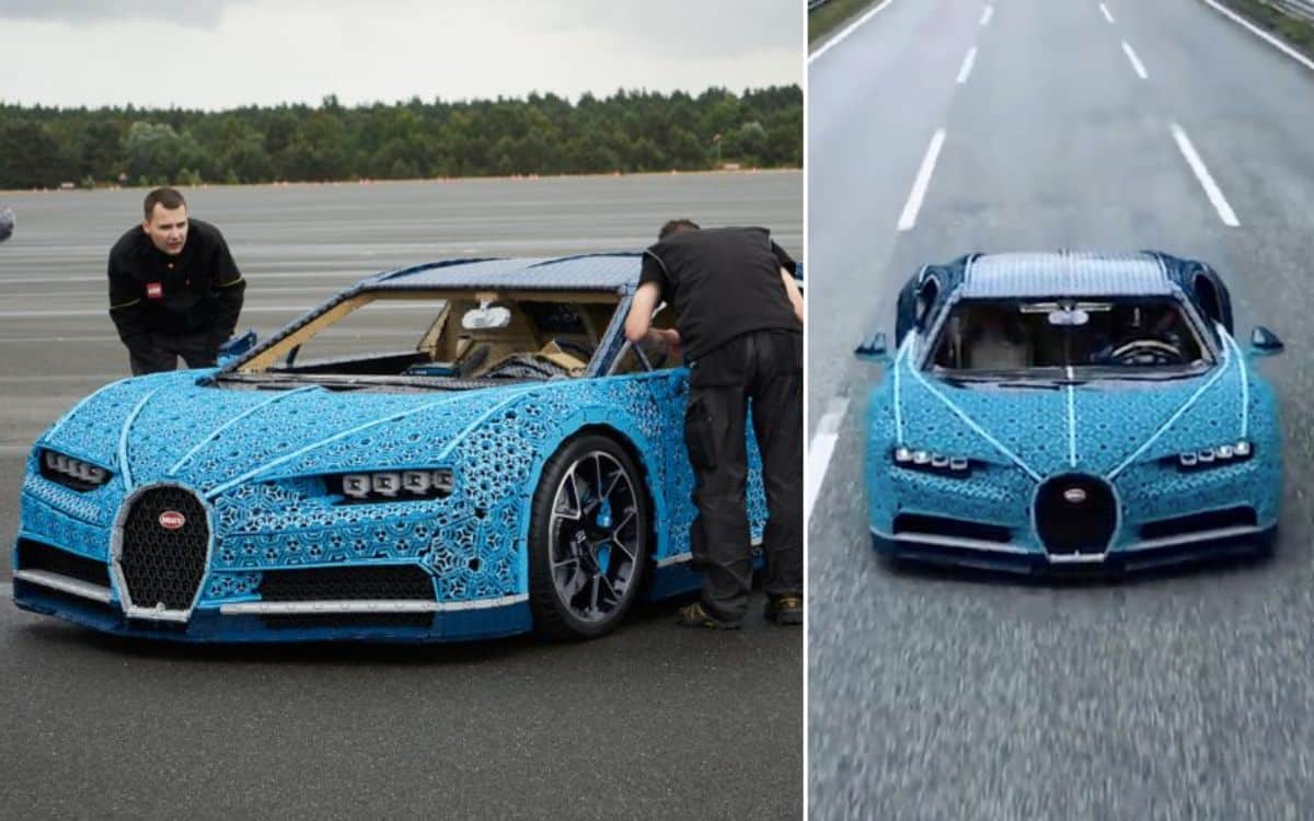 Bugatti Chiron built out of LEGO