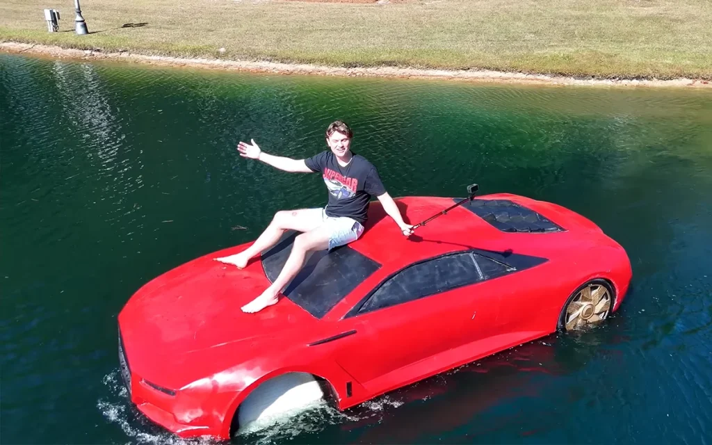 After purchasing a $30,000 Bugatti off Alibaba, this YouTuber was left aghast at the foam car that turned up, but he's now transformed it into a boat