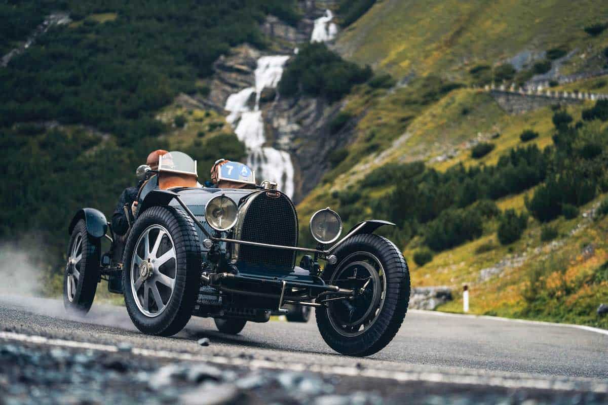 Bugatti Type 51 racing in the Passione Engadina