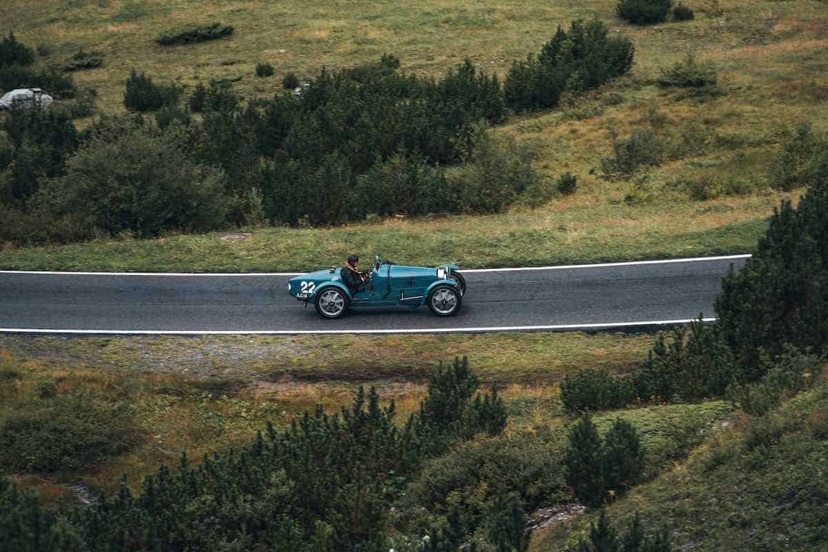 Bugatti Type 35 racing in the Passione Engadina